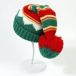 Holocky Julstickade mössor - Elf Stickad Jultomte Stickad Mössa med Pompom för Vuxna Barn><noscript><img width=