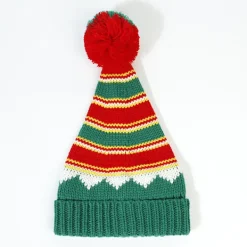 Holocky Julstickade mössor - Elf Stickad Jultomte Stickad Mössa med Pompom för Vuxna Barn><noscript><img width=