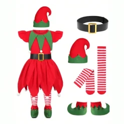 Jul-tema Kostym Cos Julhelg Kostymfest Föreställning Älvflicka Festivalflicka Älvföreställning Scenkostym> Dräkter