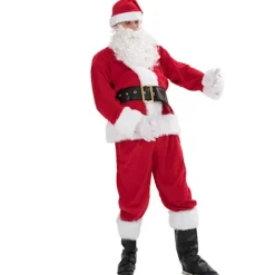 Jultomte kostym 7 delar komplett juldräkt för vuxen Cosplay Jultomte kostym plus tomte xl puls (180-195cm)><noscript><img width=