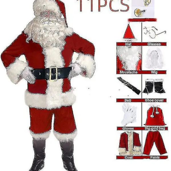 Jultomte Kostym för Män Vuxen Jultomte Kostym Santadräkt XL> Dräkter