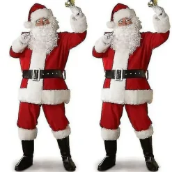Jultomtedräkt för Män Vuxen Jultomtedräkt Santadräkt 5 delar -tfrf XL><noscript><img width=