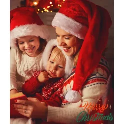 Jultomtehatt för Vuxna Lång Plysch Julhatt för Jul Nyår Festliga Festtillbehör - Lila><noscript><img width=