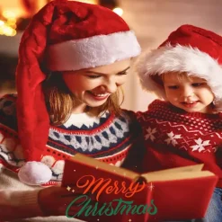 Jultomtehatt för Vuxna Lång Plysch Julhatt för Jul Nyår Festliga Festtillbehör - Lila><noscript><img width=