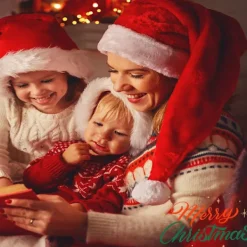 Jultomtehatt för Vuxna Lång Plysch Julhatt för Jul Nyår Festliga Festtillbehör - Lila><noscript><img width=