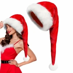 DAO Jultomteluva Lång Sammetsjultomteluva Vintervarm Kostym Julpartytillbehör för Cosplayfester Scenframträdanden [DB] M><noscript><img width=