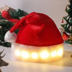 Jultomteluva med LED-ljus och vit plyschdekoration Söt jultomte Julgrön A5><noscript><img width=