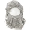 Jultomten Rädda Julen 2 Silvergrå stil skägg mikro> Peruker
