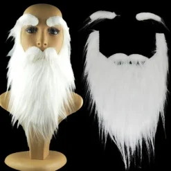 HEET Jultomte-rekvisita för festföreställningar, vitt skägg och vita ögonbryn> Tillbehör