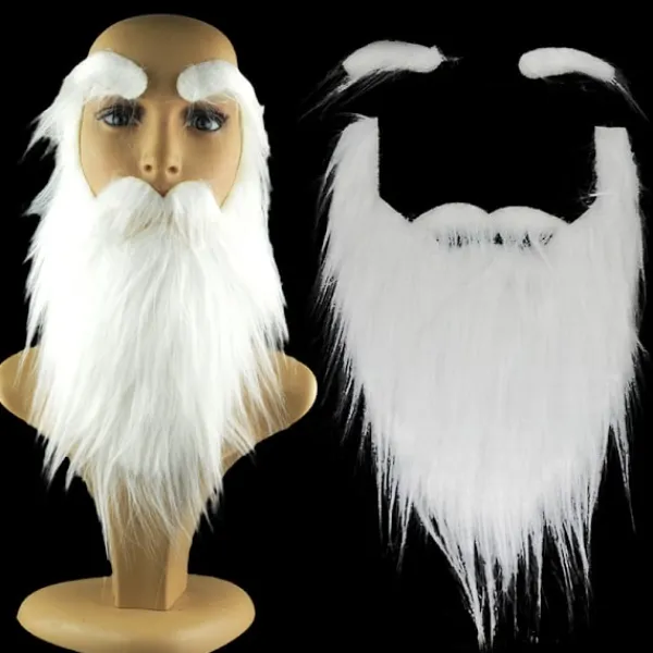 HEET Jultomte-rekvisita för festföreställningar, vitt skägg och vita ögonbryn> Tillbehör