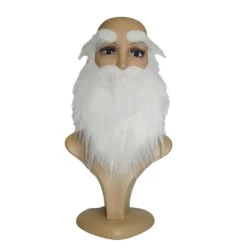 HEET Jultomte-rekvisita för festföreställningar, vitt skägg och vita ögonbryn><noscript><img width=