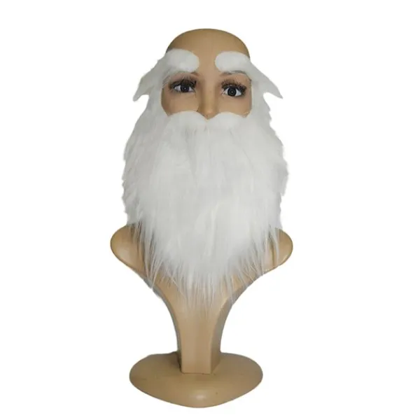 HEET Jultomte-rekvisita för festföreställningar, vitt skägg och vita ögonbryn> Tillbehör