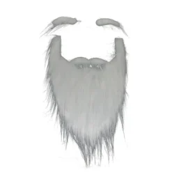 HEET Jultomte-rekvisita för festföreställningar, vitt skägg och vita ögonbryn><noscript><img width=