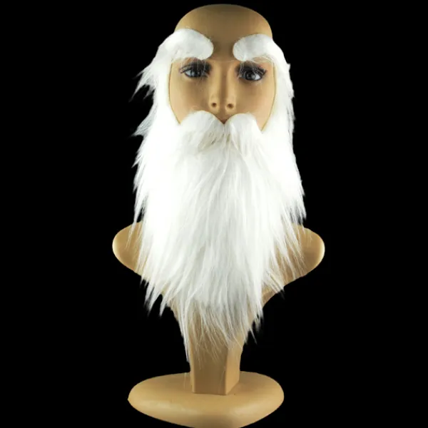 HEET Jultomte-rekvisita för festföreställningar, vitt skägg och vita ögonbryn> Tillbehör