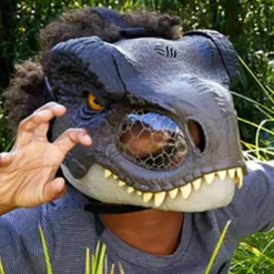 Jurassic World Velociraptor Dinosaur Moving Mask Halloween present><noscript><img width=