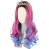 JUSCH Wekity Audrey peruk och krona för barn flickor lång vågig rosa blå peruk, WZ-1251R> Peruker