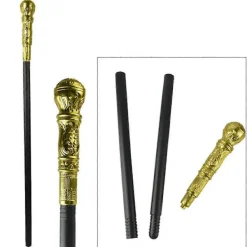 Justerbar käpp, vintage design Halloween-kostymtillbehör, resekäpp med frimurarsymboler för artister, magiker, egyptiska faraoner><noscript><img width=