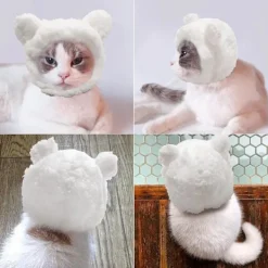 Justerbar söt katthatt björnhatt för katter små hundar kattunge valp husdjur huvudbonad Halloween jul födelsedagsfest kostymtillbehör (brun)><noscript><img width=