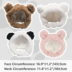 Justerbar söt katthatt björnhatt för katter små hundar kattunge valp husdjur huvudbonad Halloween jul födelsedagsfest kostymtillbehör (brun)><noscript><img width=