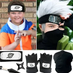 Kakashi Cosplay Set Ninja Konoha Naruto Headband Kakashi Forehead Protection And Kakashi Mask Gloves Kunai Ninja Plastic Shuriken Kakashi Cosplay Prop | Fyndiq> Tillbehör