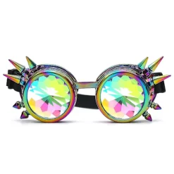 Kalejdoskop Steampunk Raveglasögon med Regnbågskristall> Tillbehör