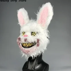 Fashion Hitch Kanin Cosplay Mask Halloween Fest Skrämmande Huvud Omslag Halloween Karneval Dräkt> Masker