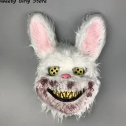 Fashion Hitch Kanin Cosplay Mask Halloween Fest Skrämmande Huvud Omslag Halloween Karneval Dräkt><noscript><img width=