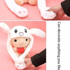 Kaninhatt med rörliga öron Hoppande hatt Rolig plyschkaninhatt Varm vinterhatt för kvinnor och flickor, Cosplay> Huvudbonader