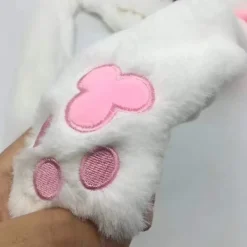 Kaninhatt Öron Rörelse Hoppande Hatt Led Lysande Rolig Kanin Plysch Hatt Mössa Mössa För Kvinnor Flickor><noscript><img width=