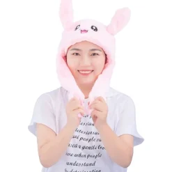 Kaninhatt Öron Rörlig Hoppande Kaninhatt Rolig Söt Plysch Djurmössa med Tassar för Barn Kvinnor Flicka Fest Födelsedag Utklädnad Cosplay Kostymgåva | Fyndiq><noscript><img width=