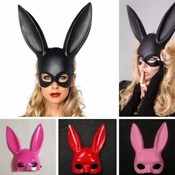 Kaninmask Ansikte Lång VIT _YF><noscript><img width=