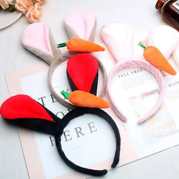 Kaninöron Hårband med Morotskostym Cosplay Dekoration för Utekväll Fest> Huvudbonader