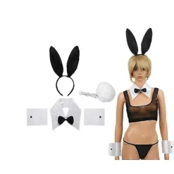 Kaninöron Huvudband Halsband Fluga Kostym Manschetter Kaninsvans Boll För Halloween Jul Kostym Cosplay Rollspel Fest> Dräkter