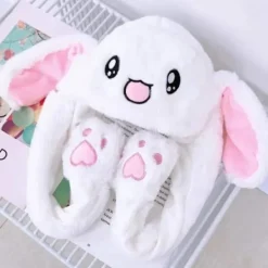 Kaninöron Mössa Plysch Kanin Mössa Rörliga Öron Kanin Mössa Söta Kanin Plysch Mössa Plysch Djur Öron Mössa><noscript><img width=