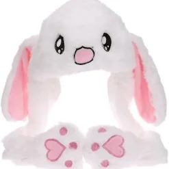 LBJ Kaninöron Rörlig Hoppande Hatt Plysch Kaninöron Hatt Mössa Med Rörliga Öron Påsköron Tryckande Pop Up Hatt Leksak Roliga Gåvor -> Huvudbonader