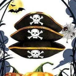 Kaptenshatt för rollspelsfest Maskeradkostym Pirathatt Scenföreställningar Tricornhatt Vuxen Cosplay Tillbehör (Pirat Ögonlapp)> Tillbehör