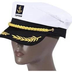 Kaptenshatt för vuxna - Vit Yachting Sjöman Amiral Kostymtillbehör, One Size[JSR]><noscript><img width=
