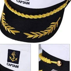 Kaptenshatt för vuxna - Vit Yachting Sjöman Amiral Kostymtillbehör, One Size[JSR]><noscript><img width=
