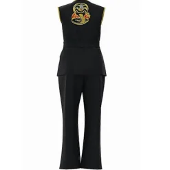 Karate Kid Cobra Kai Kostym Svart Kampsportsuniform med Bälte & Pannband Karate Cosplay Outfit för Män Kids 110> Dräkter