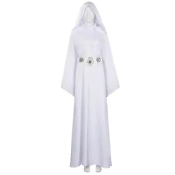 Karneval 2024 Barn Vuxen Rymdkrigare Prinsessdräkt Maskerad Kläder Vit Robe Rollspel Leia Cosplay Kostym Barn -XF32- L> Dräkter