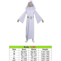 Karneval 2024 Barn Vuxen Rymdkrigare Prinsessdräkt Maskerad Kläder Vit Robe Rollspel Leia Cosplay Kostym Barn -XF32- L><noscript><img width=