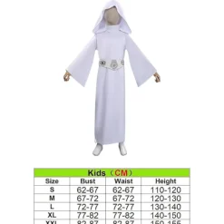 AIZHENCHEN Karneval 2024 Barn Vuxen Space Force Prinsessa Kostym Maskerad Party Kläder Vit Kappa Rollspel Leia Cosplay Kostym Barn L> Dräkter