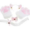 Katt Cosplay Set Plysch Klorhandskar Katt Kattöron Svans Halsband Tass> Tillbehör