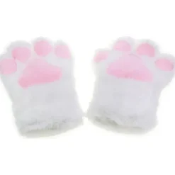 Katt Cosplay Set Plysch Klorhandskar Katt Kattöron Svans Halsband Tass><noscript><img width=