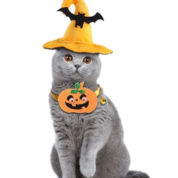 JIUSAIRUI Katt Halloween Husdjurskostymset Set S> Dräkter
