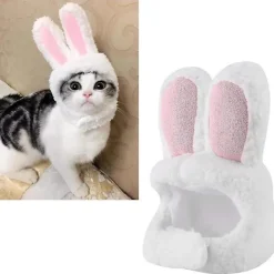 Katt Kanin Mössa - Kostym Söt Kanin Mössa med Öron för Katter, Små Hundar - Husdjur Mössa Festdräkt> Huvudbonader