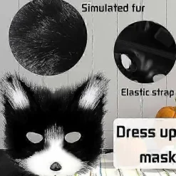 FMYSJ Katt Räv Cosplay, Furry Katt Räv Mask, Karneval Halloween Party Cosplay Kostym Set för Barn Vuxna vit Walkbee 6014 (FMY)><noscript><img width=
