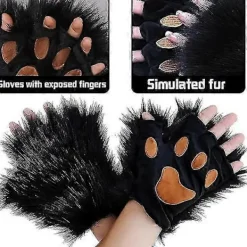 FMYSJ Katt Räv Cosplay, Furry Katt Räv Mask, Karneval Halloween Party Cosplay Kostym Set för Barn Vuxna vit Walkbee 6014 (FMY)><noscript><img width=