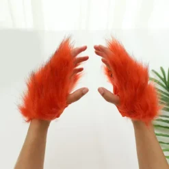 unbranded Katt Tassar Handskar Cosplay Djur Tassar Fingerlösa Vantar Therians Tassar Fursuit><noscript><img width=