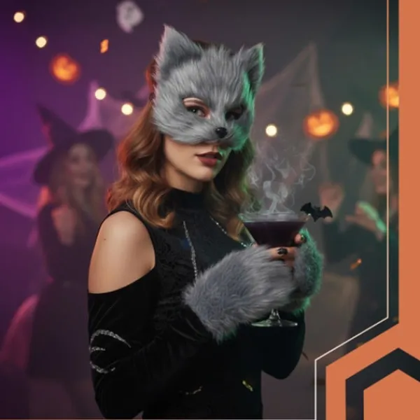 Kattmask med Tassar & Svans - Therian Cosplay - 4-delar> Tillbehör